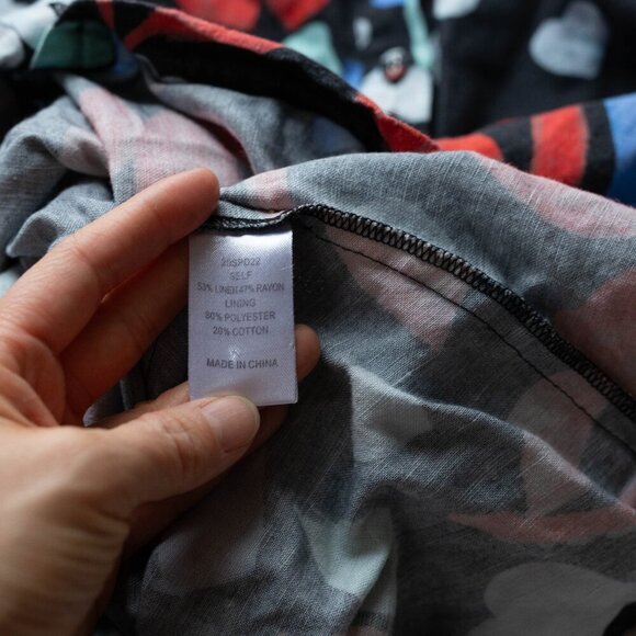 Hunter Bell Anderson Black Floral Linen Dress - Size 0 - Picture 4 of 5